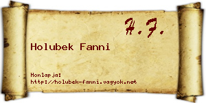 Holubek Fanni névjegykártya